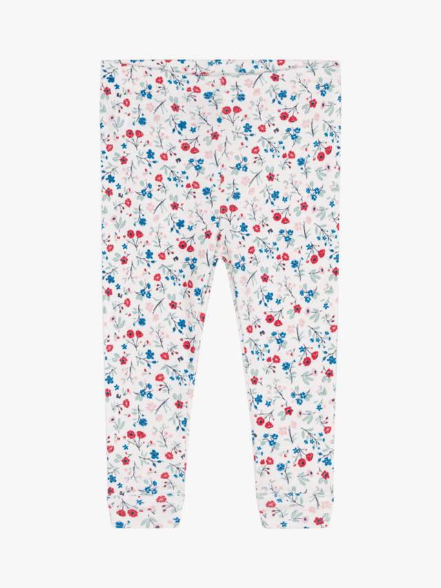 

Детские хлопковые леггинсы цветочные Petit Bateau, цвет Marshmallow/Multi