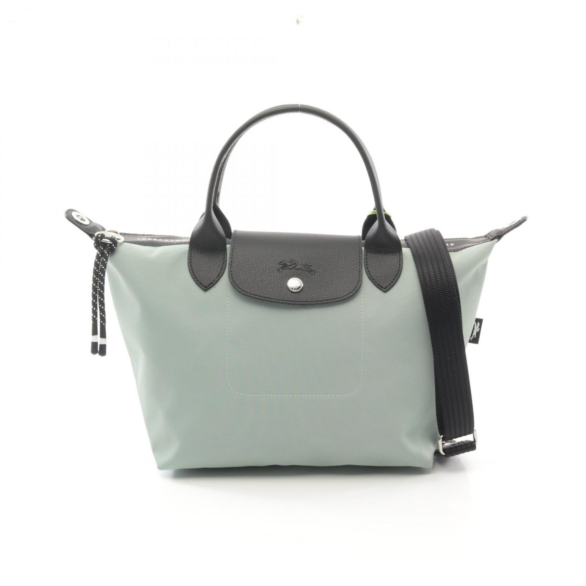 

Сумка-тоут Longchamp Le Pliage из холщовой кожи, черный/зеленый