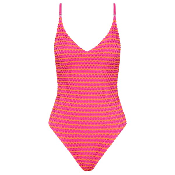 

Женский слитный купальник с V-образным вырезом и сетчатым эффектом Seafolly, розовый