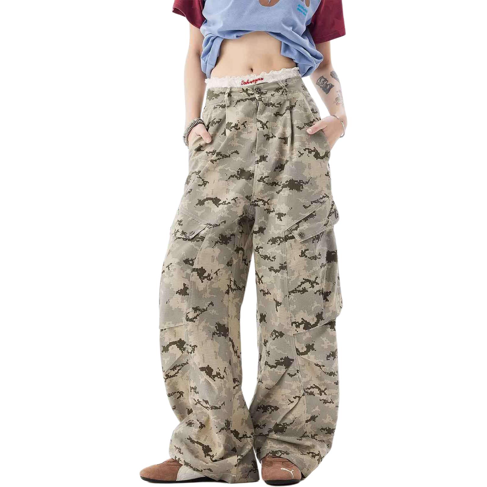 

NEVER RULE Джинсы Unisex Camouflage Moderate Wide Leg