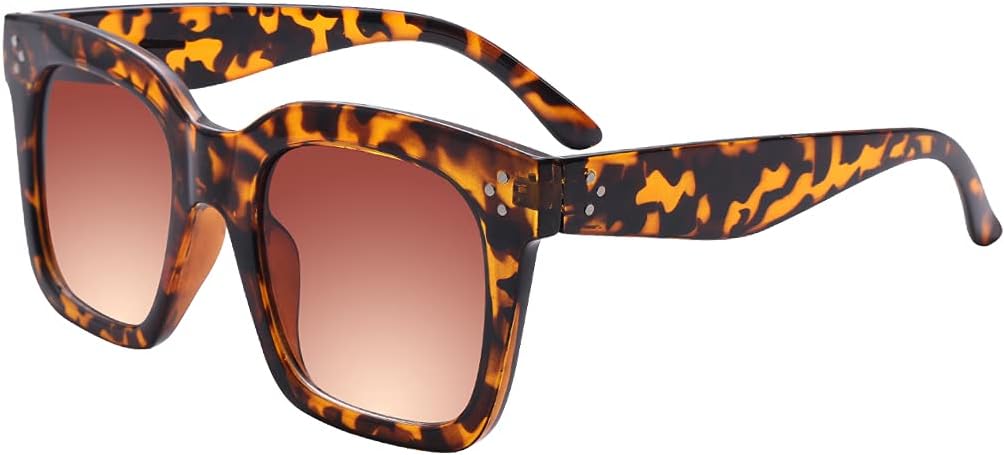 

Винтажные женские солнцезащитные очки большого размера, дизайнерские, роскошные, квадратной формы, защита от УФ-излучения UV400, плоские линзы TAOTAOQI, Leopard Frame Brown Gradient Lens