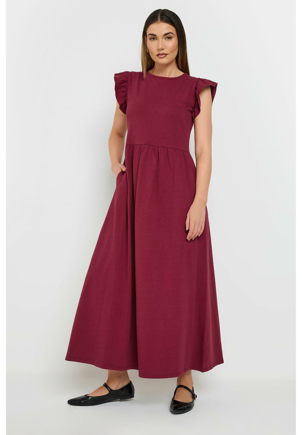 

Платье макси FRILL SMOCK Long Tall Sally, темно-красный