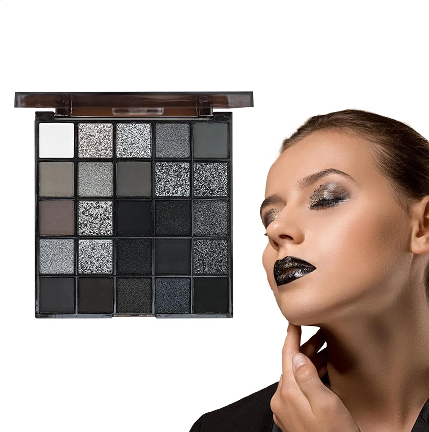 Палетка теней для век 25 цветов темные smoky eyes