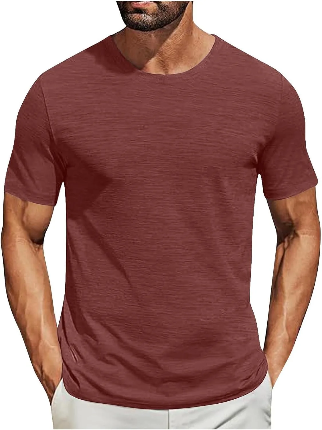 

Футболка мужская с коротким рукавом, однотонная Sdeycui