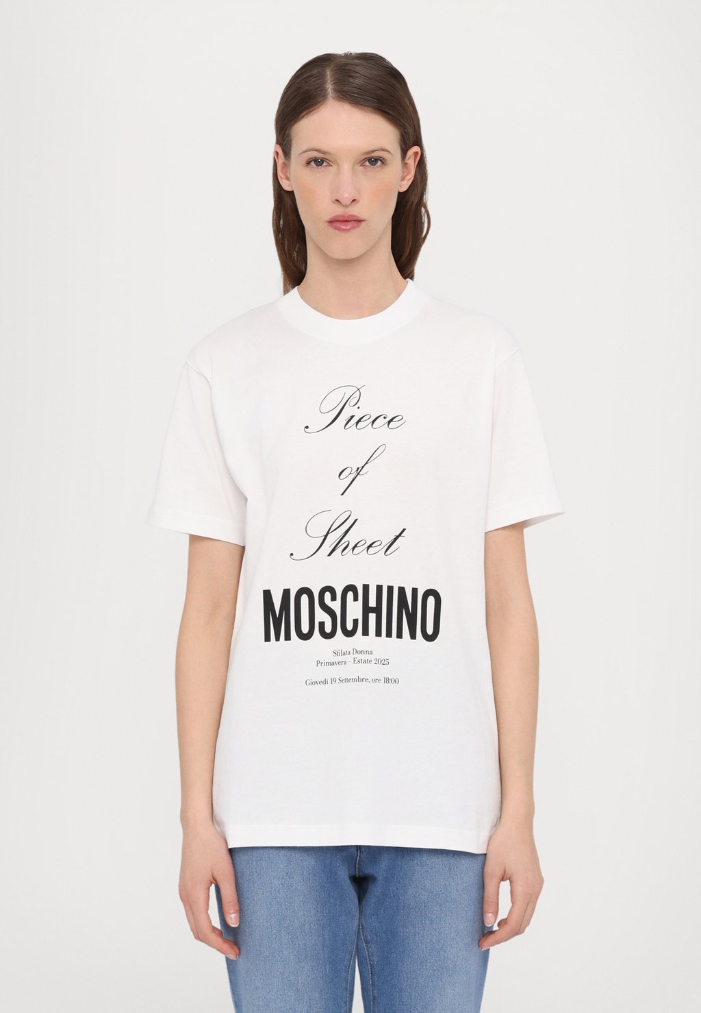 

Футболка с принтом PIECE OF SHEET MOSCHINO, белый
