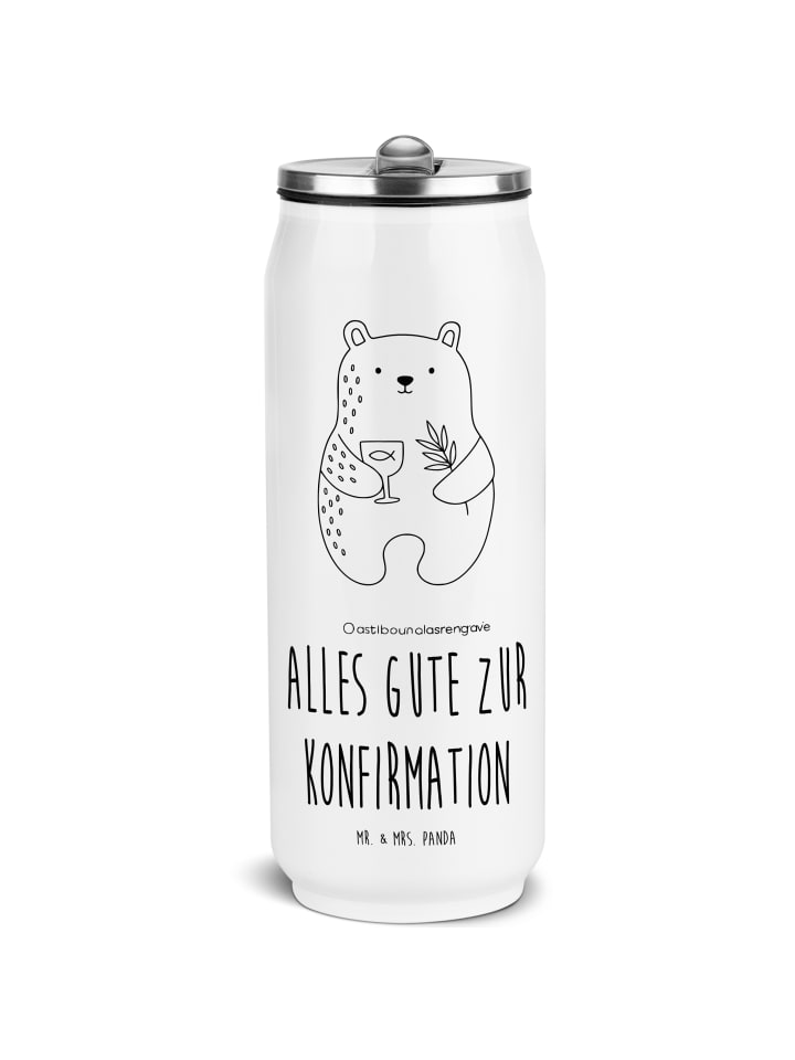 

Mr. & Mrs. Panda Бутылка для напитков с изображением медведя, предназначенная для церемонии конфирмации, с надписью белого цвета