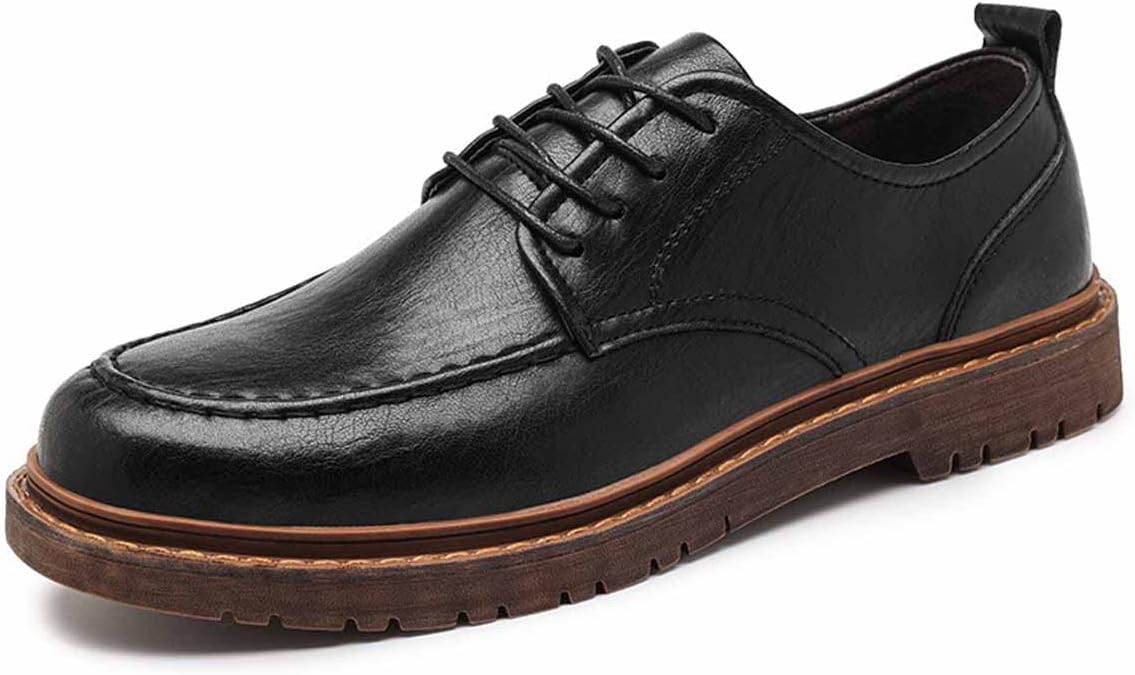 

Деловые оксфорды для мужчин, кожаные туфли с круглым носком на шнуровке, низкие кожаные туфли, бизнес-обувь Msyingl, черный