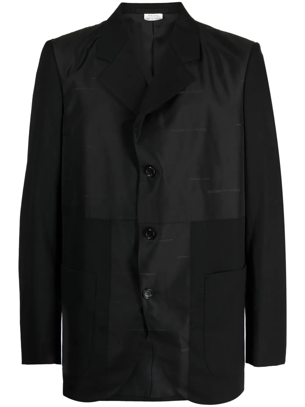 

Шерстяной пиджак с логотипом Comme des Garçons Homme Deux, черный