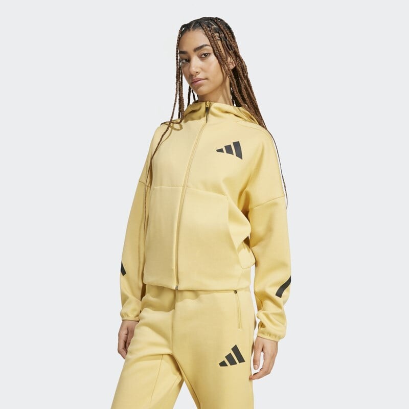 

Женская толстовка с капюшоном zne Adidas, бежевый