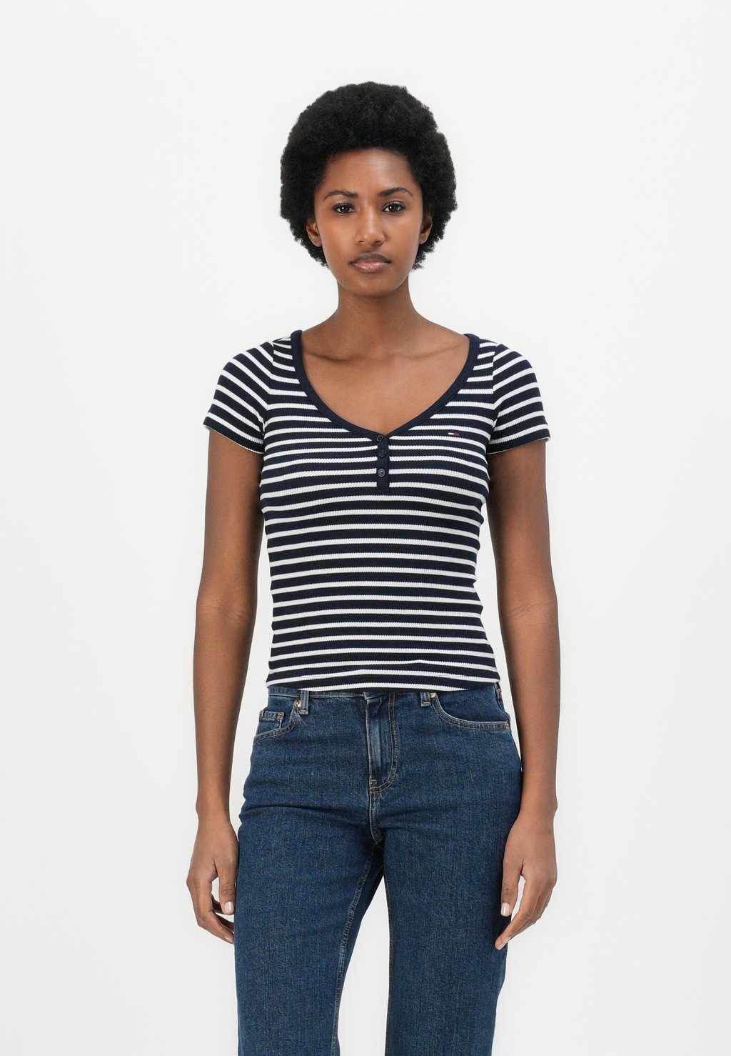 

Базовая футболка HENLEY Tommy Jeans, темно-синий