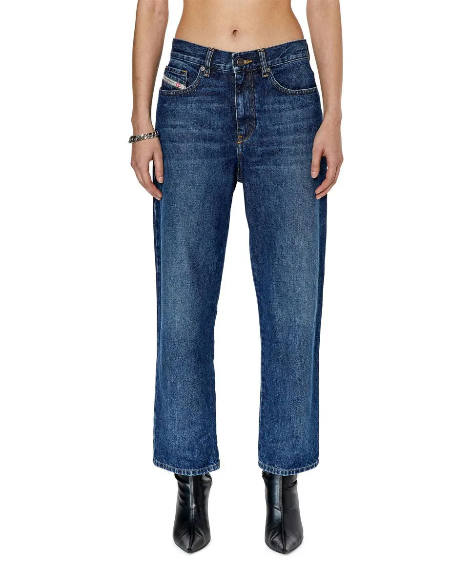 

Женские джинсы-бойфренды длиной до щиколотки с заниженной талией Diesel, темно-синий