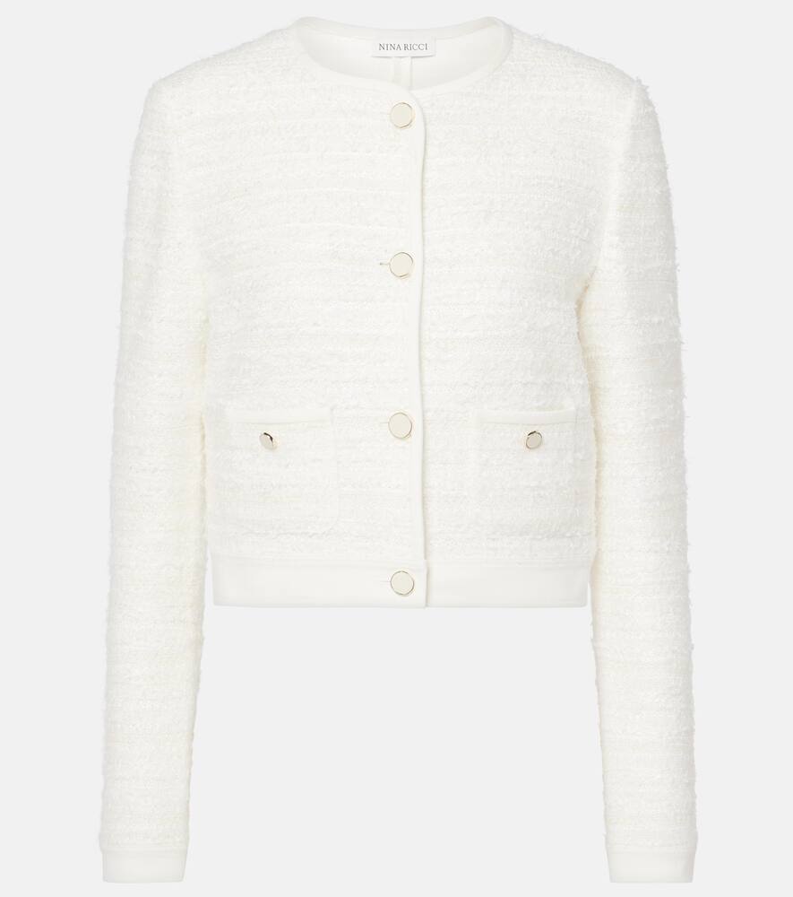 

Кардиган из твида с хлопком Nina Ricci, Cream