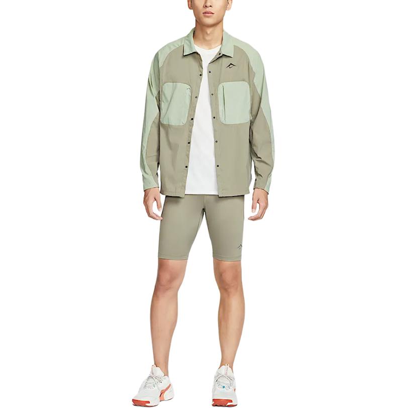 Nike Курка Dri FIT ADV мужская светло-армейского зеленого цвета с элементами горизонтального зеленого и черного, Light Army Green/Horizon Green/Black — фото 3