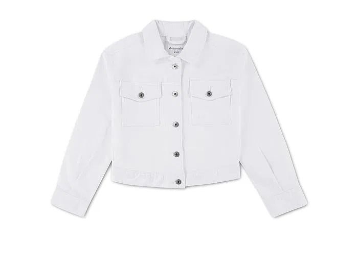 Куртка кроп твил Colored Twill Cropped Jacket abercrombie kids, Orchid Petal