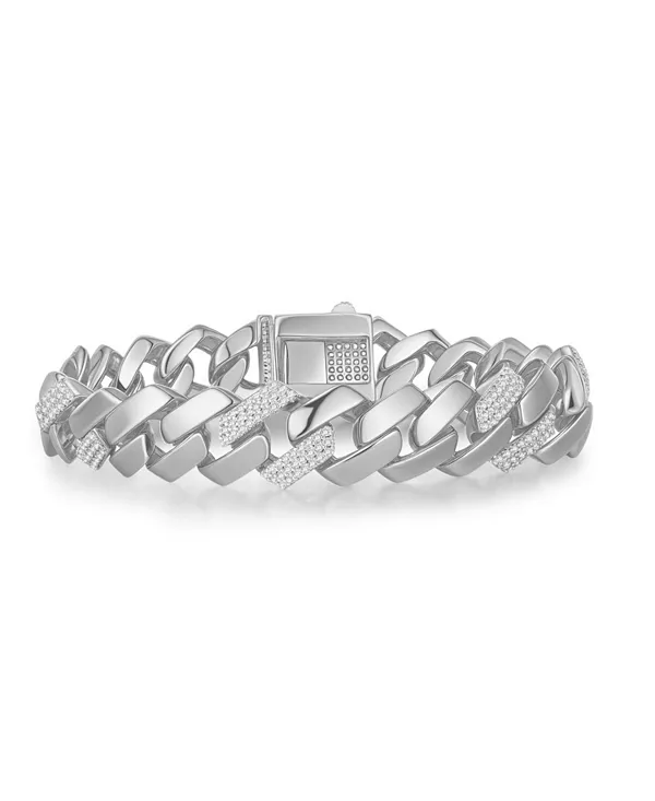 

Браслет Miami Cuban Curb Link с прозрачным кубическим цирконием Rachel Glauber, white