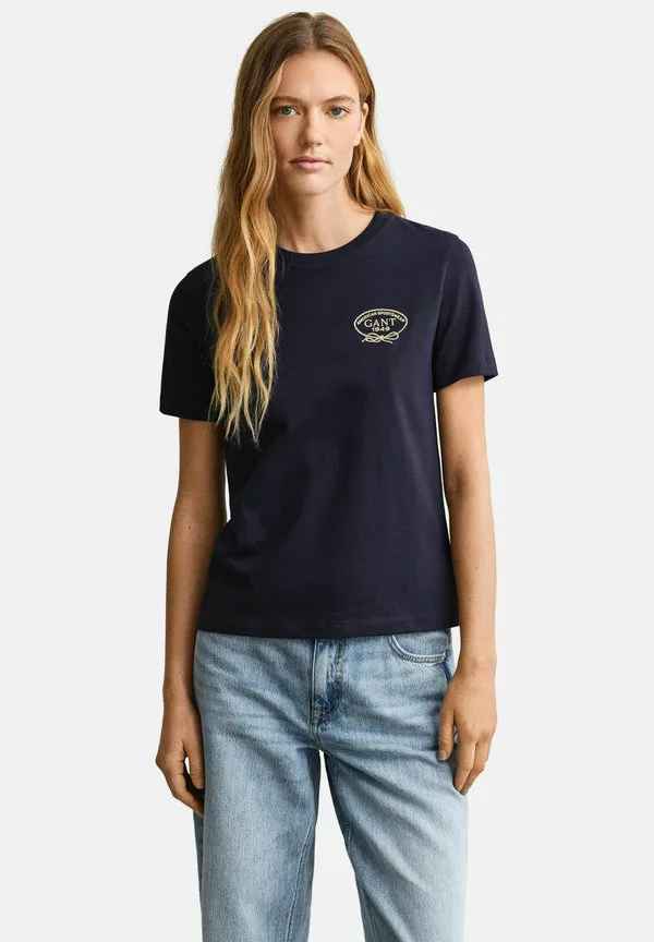 

Футболка с графическим принтом в виде веревки Gant, Evening Blue, Синий, Футболка с графическим принтом в виде веревки Gant, Evening Blue