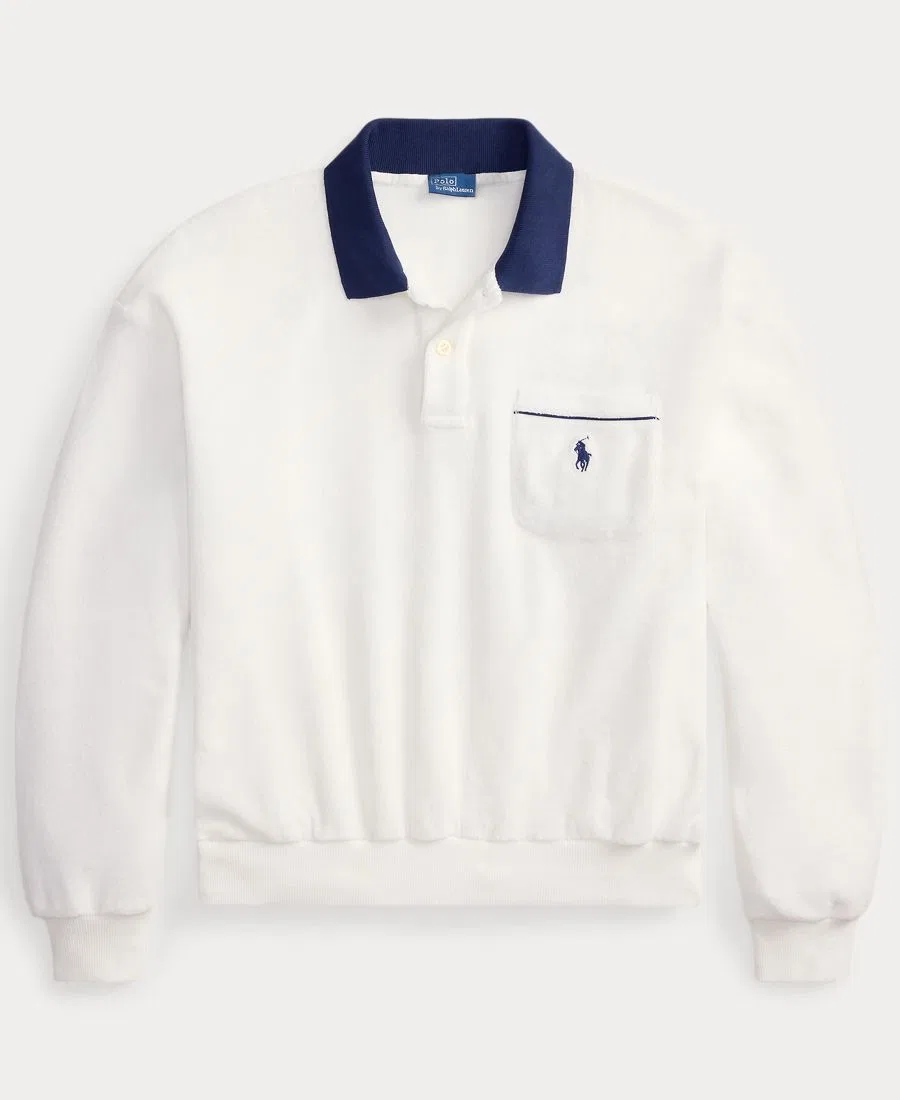 Женская рубашка-поло с длинными рукавами и воротником Polo Ralph Lauren, белый — фото 2