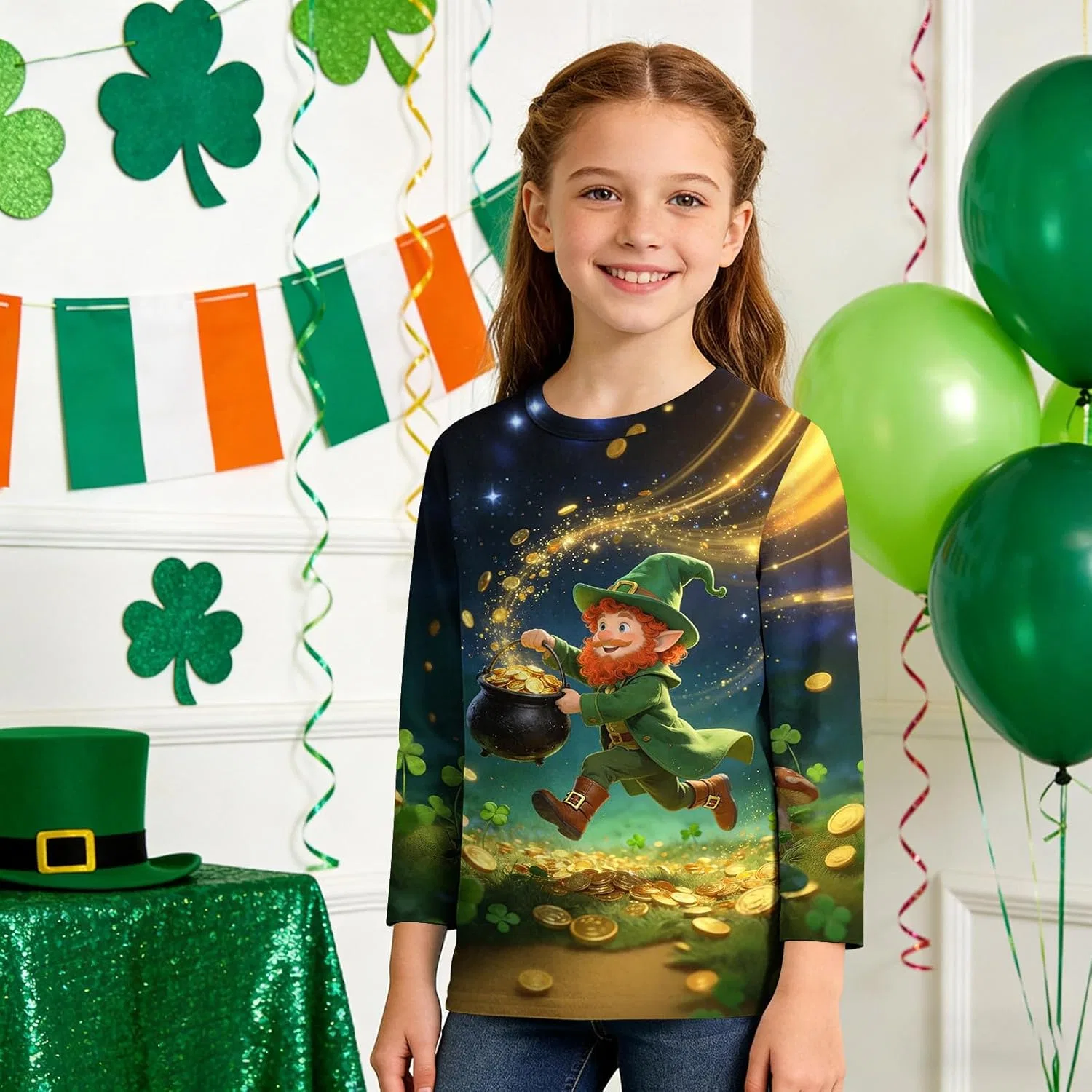 Футболка с принтом St. Patrick's Day, Zzalalana, мультиколор — фото 2
