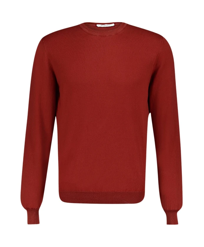 

Хлопковая толстовка с круглым вырезом бордового цвета Boglioli, коричневый