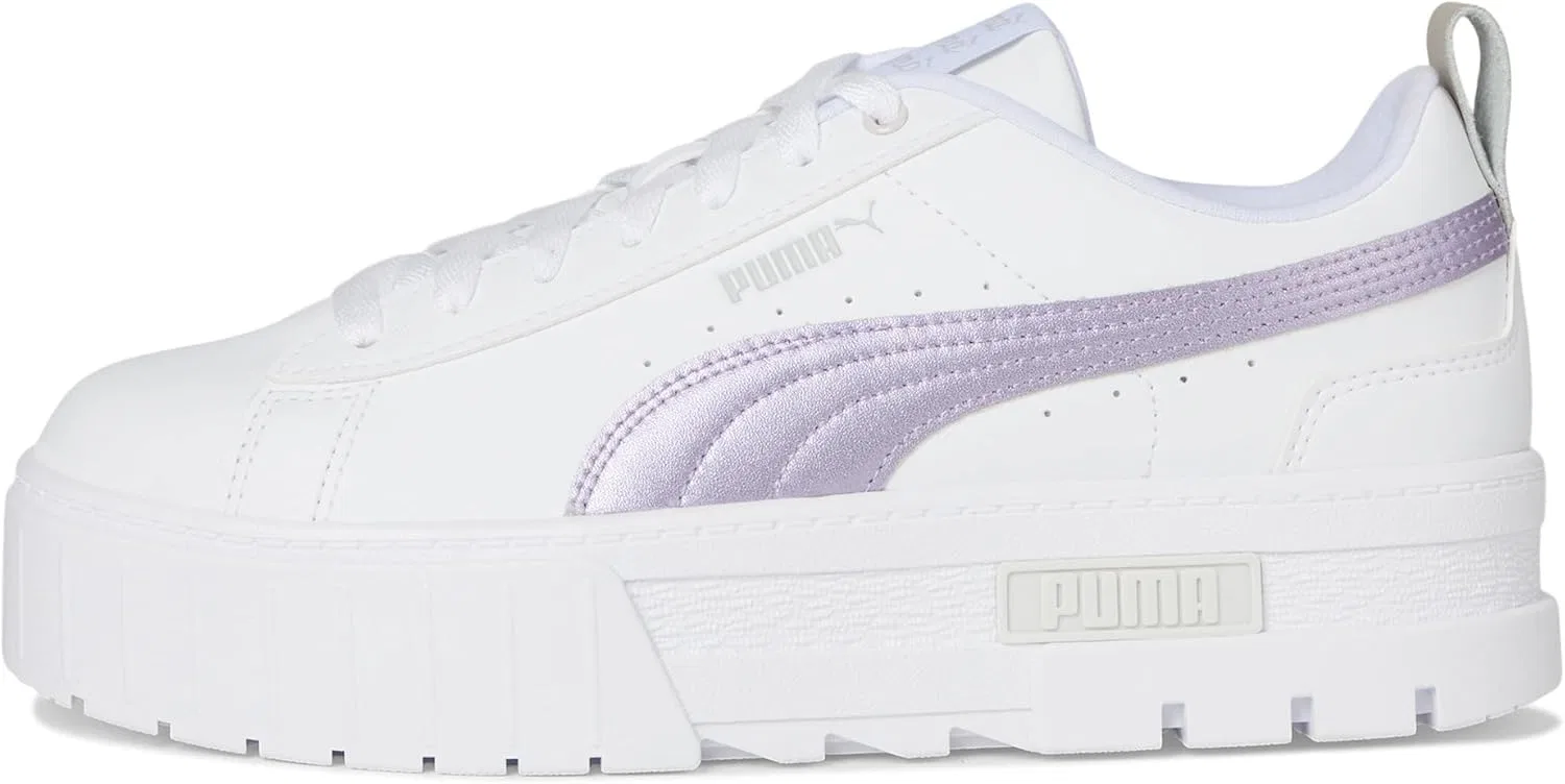 Кроссовки кожаные PUMA, цвет Puma White/Feather Gray — фото 4
