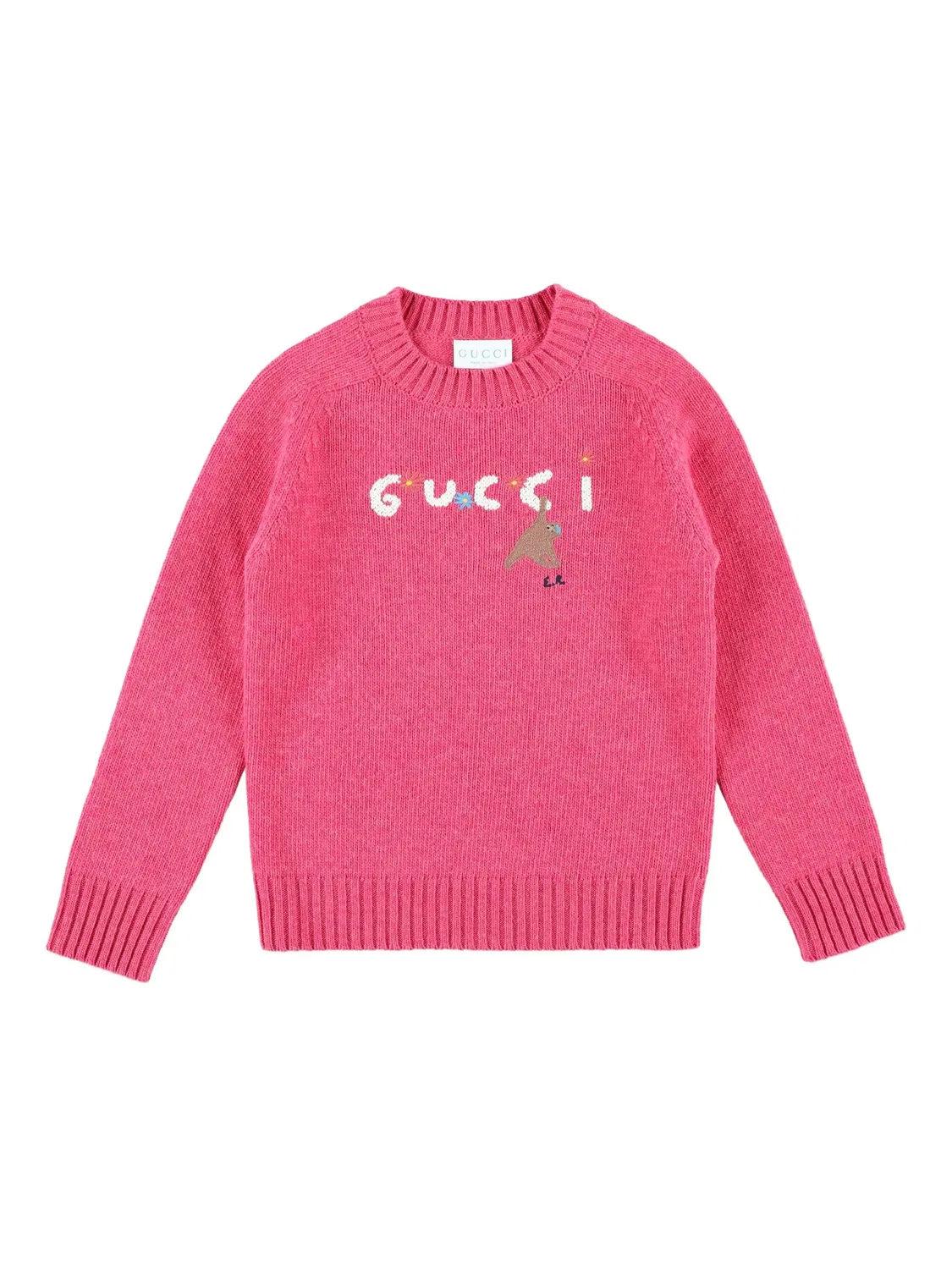 Свитер с рукавами реглан и вышитым логотипом Gucci Kids — фото 2