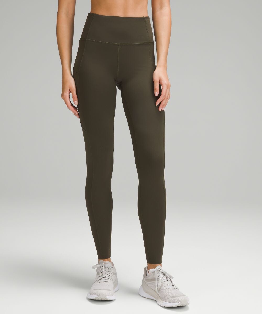 

Быстрые и свободные леггинсы с высокой посадкой Lululemon, оливковый