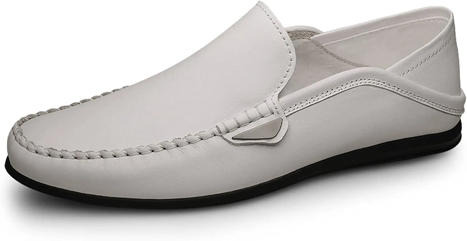 Мокасины мужские Leather Resistant Comfortable Flat Heel Prom Slip On, белый