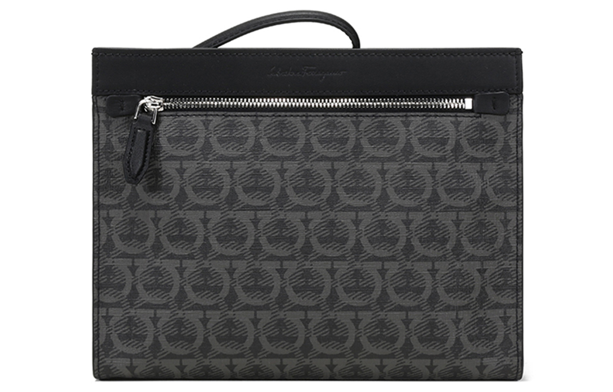 

Клатч FERRAGAMO GANCINI из коровьей кожи и полиуретана мужской черный