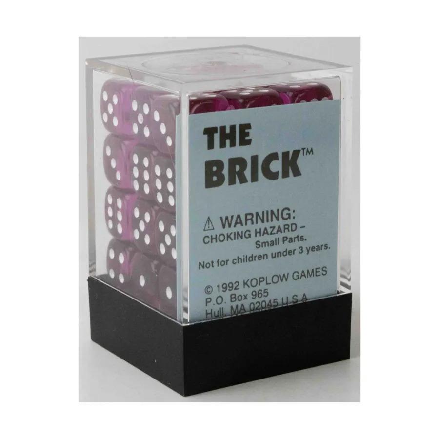 

Brick, The — d6 Прозрачный пурпурный с белым (36), Dice - Opaque (Koplow)
