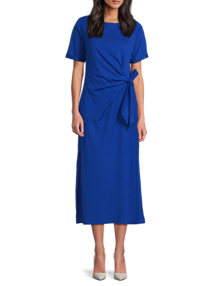 

Платье-миди с короткими рукавами DKNY, цвет Cobalt