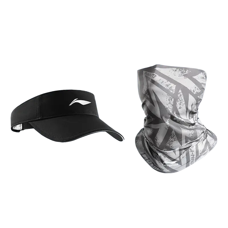 

LINING Унисекс шапка от солнца из полиэстера, Sun Protection Two-Piece Set[Black Visor Cap+Sun Protection Mask]