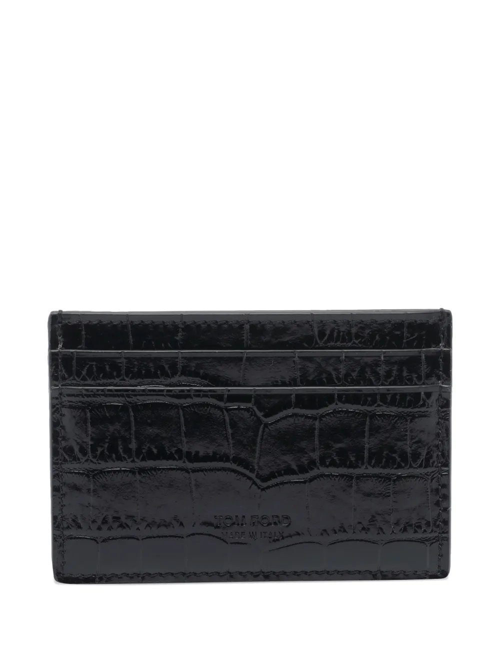 

Картхолдер с тиснением под крокодила Tom Ford, черный