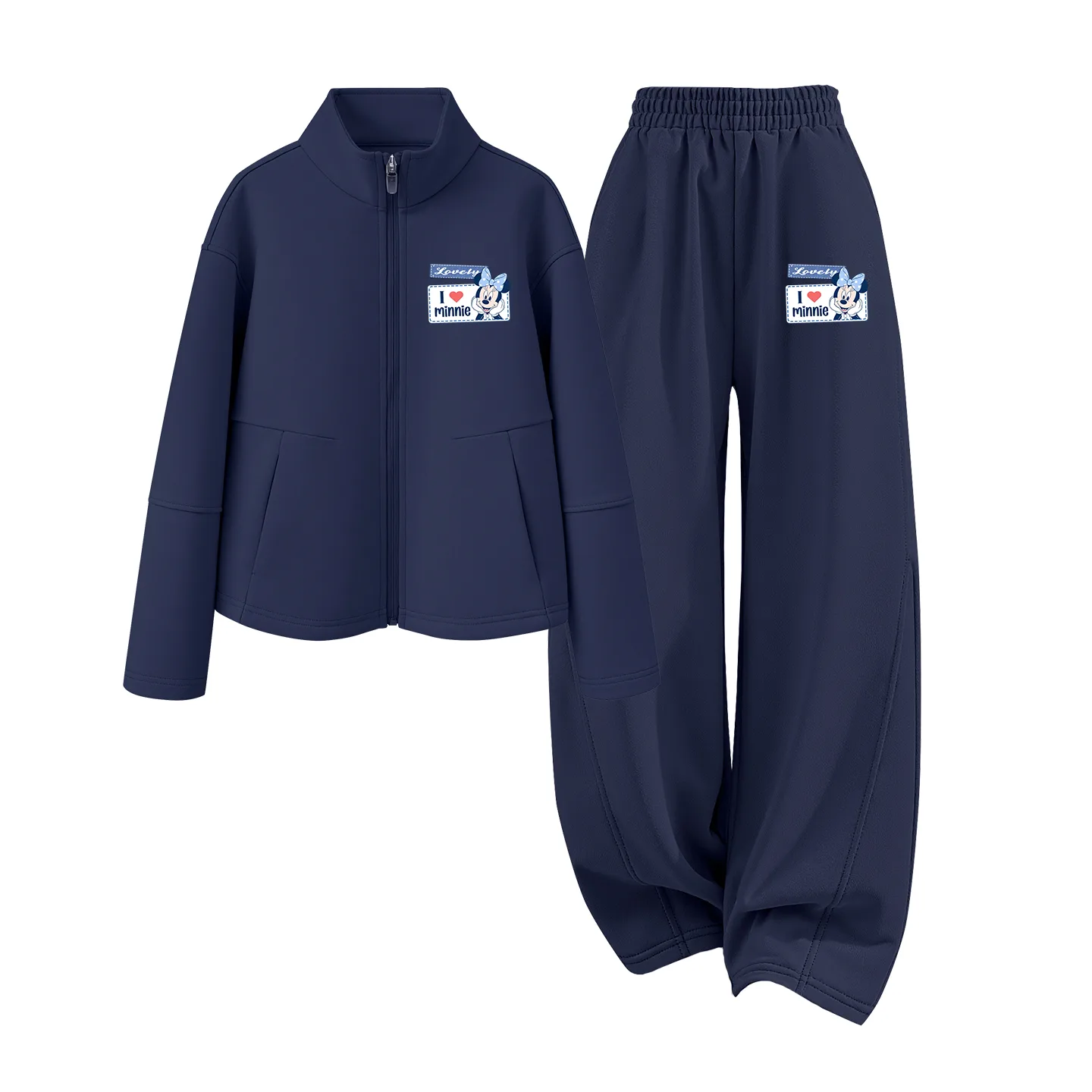Детская повседневная спортивная футболка с круглым вырезом Disney, Dianni K Navy Blue+Dianni K Navy Blue