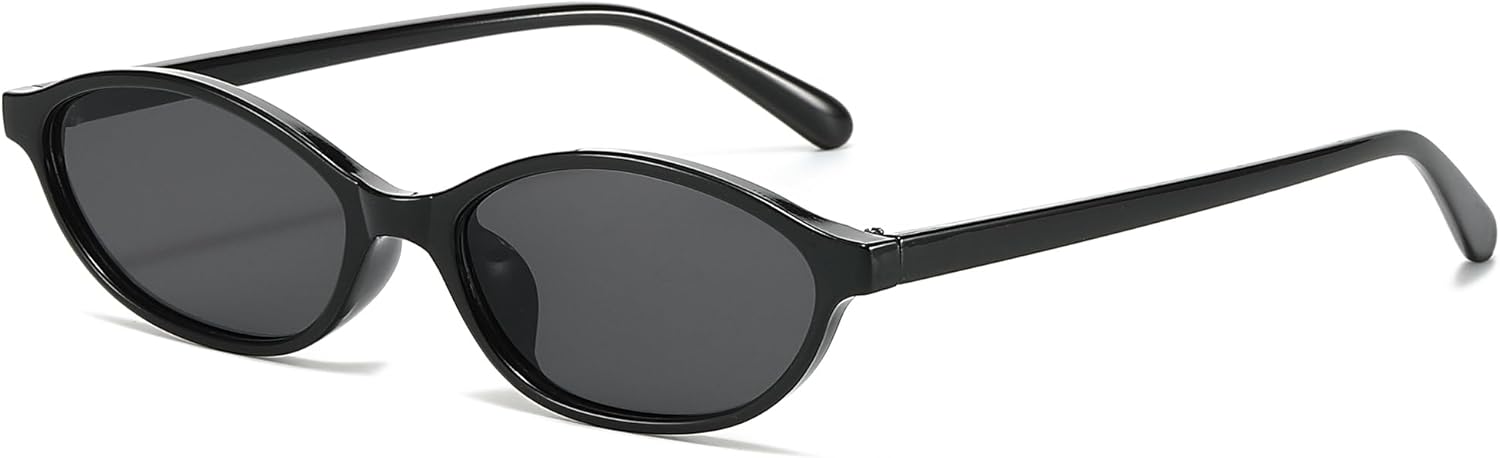 

Солнцезащитные очки NULOOQ в стиле ретро, ​​овальные, «кошачий глаз», для женщин, модные маленькие узкие солнцезащитные очки в стиле 90-х. Дизайнерские солнцезащитные очки, C1* Black Frame/Gray Lens