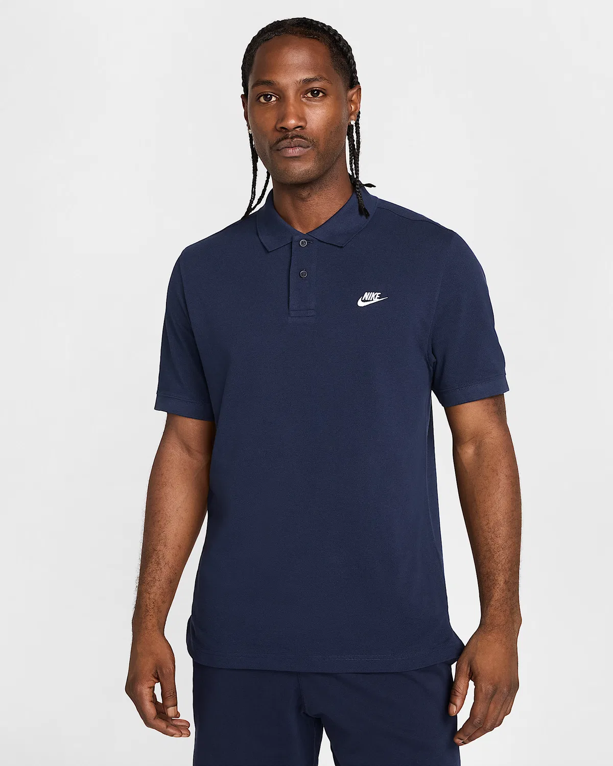 Мужское поло Nike Club с коротким рукавом, Obsidian/White