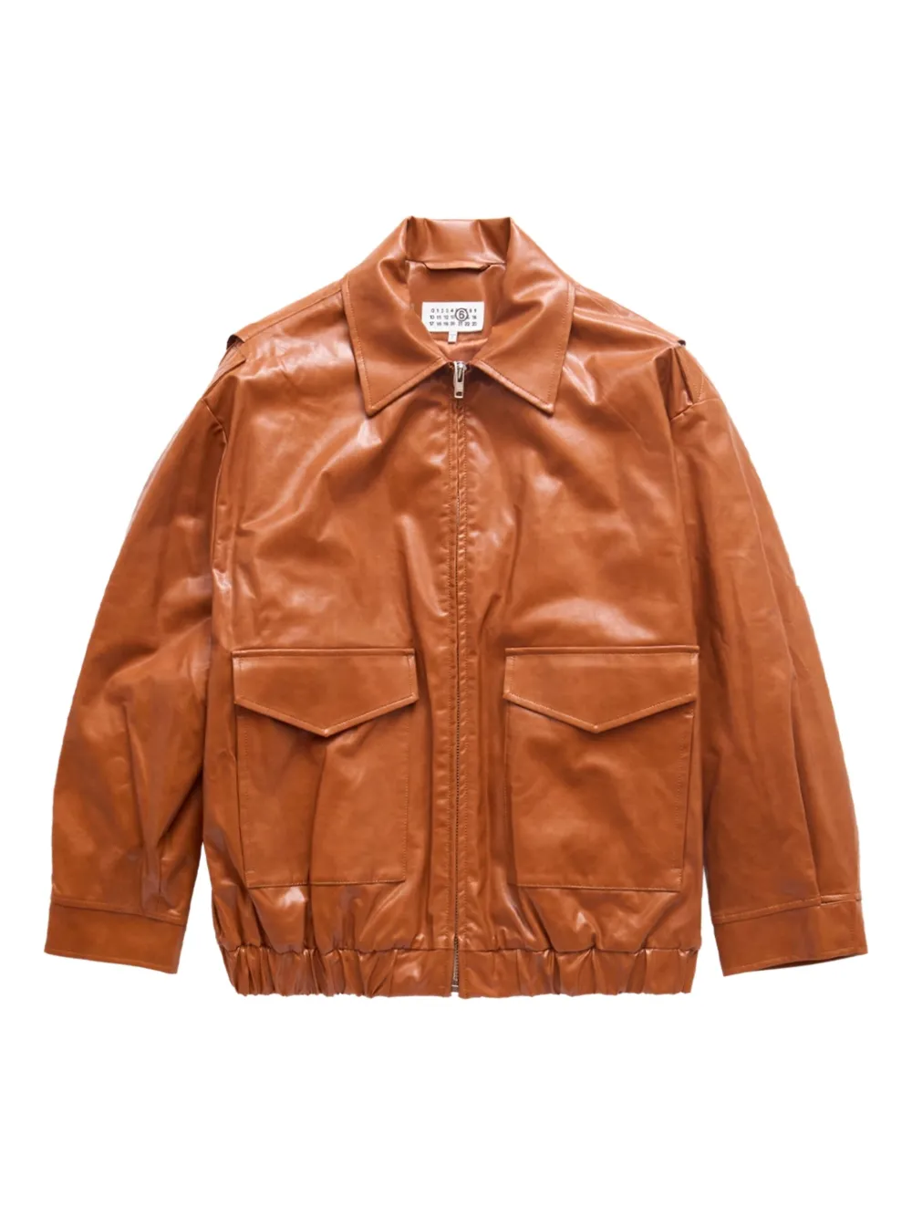 

Бомбер из искусственной кожи MM6 Maison Margiela, коричневый