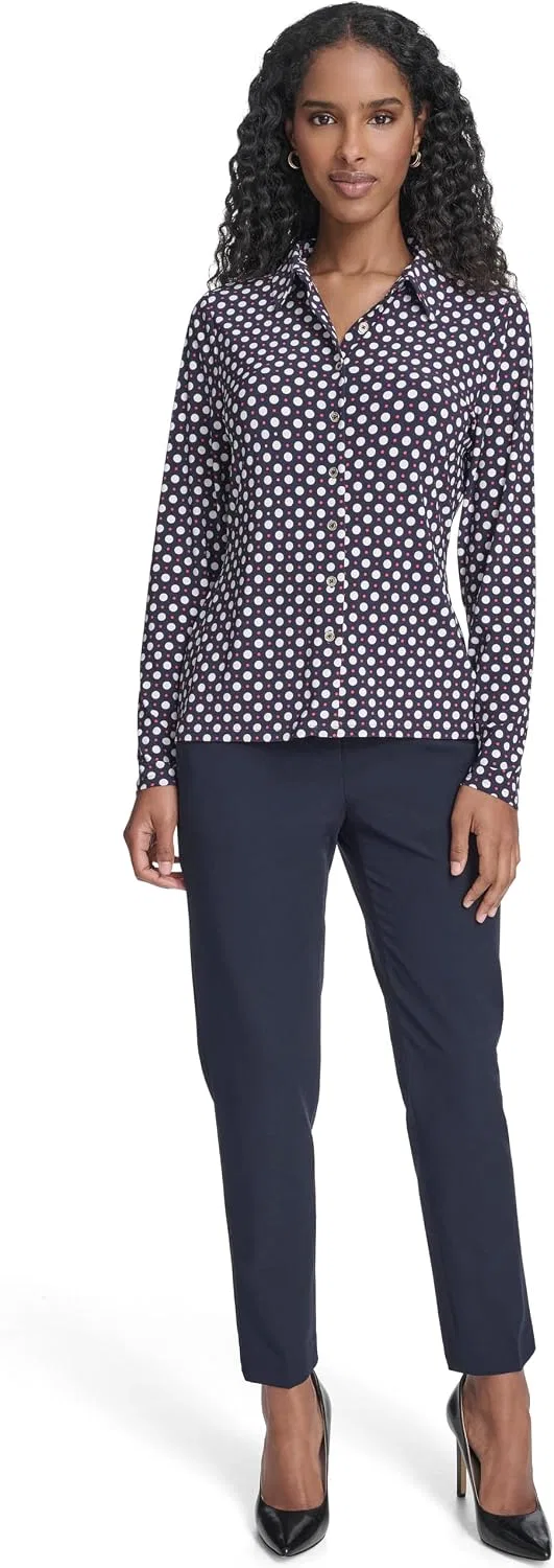 Блуза женская с длинным рукавом, Soft Work, Tommy Hilfiger, Midnight/Ivory/Recink Pink — фото 2
