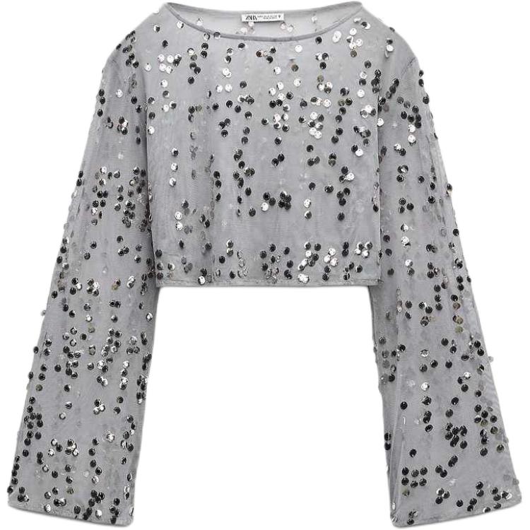 

Футболка обычная женская серая ZARA