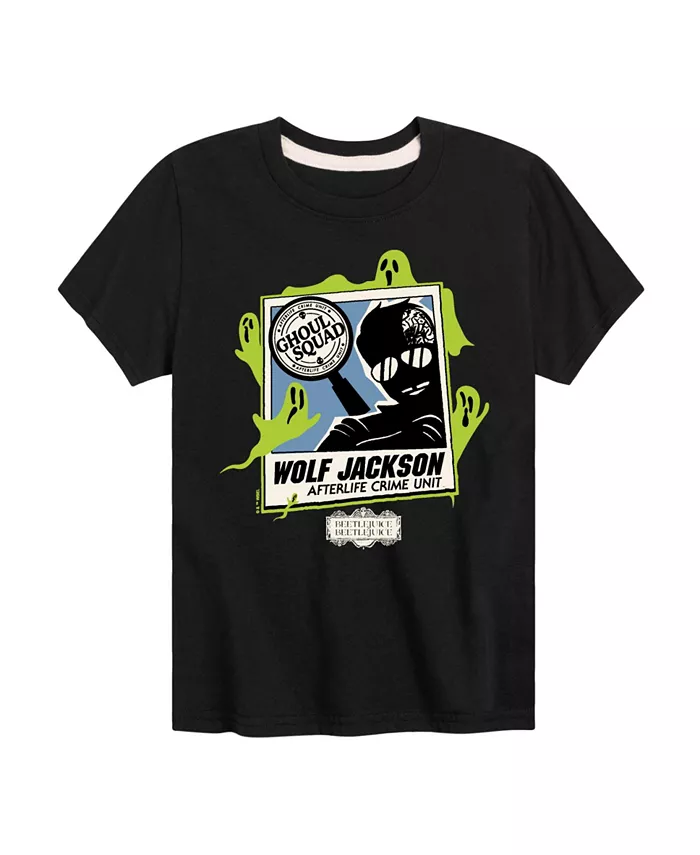 

Футболка с принтом Wolf Jackson для мальчиков старшего возраста Beetlejuice, черный