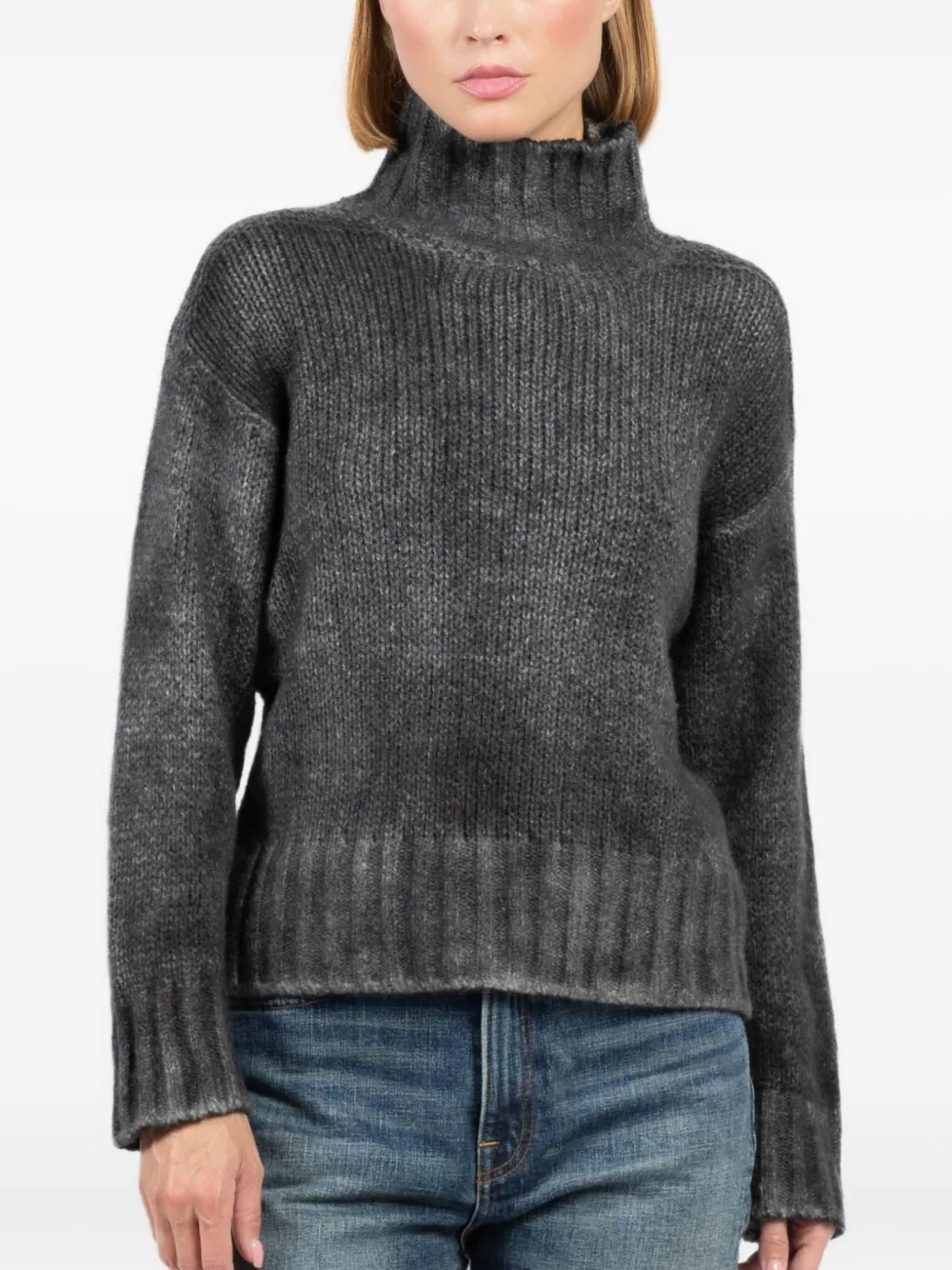 

Ребристый трикотажный свитер с воротником-стойкой Avant Toi