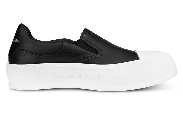 Кроссовки Deck Lifestyle для мужчин с низким верхом черного/белого цвета Alexander Mcqueen — фото 2