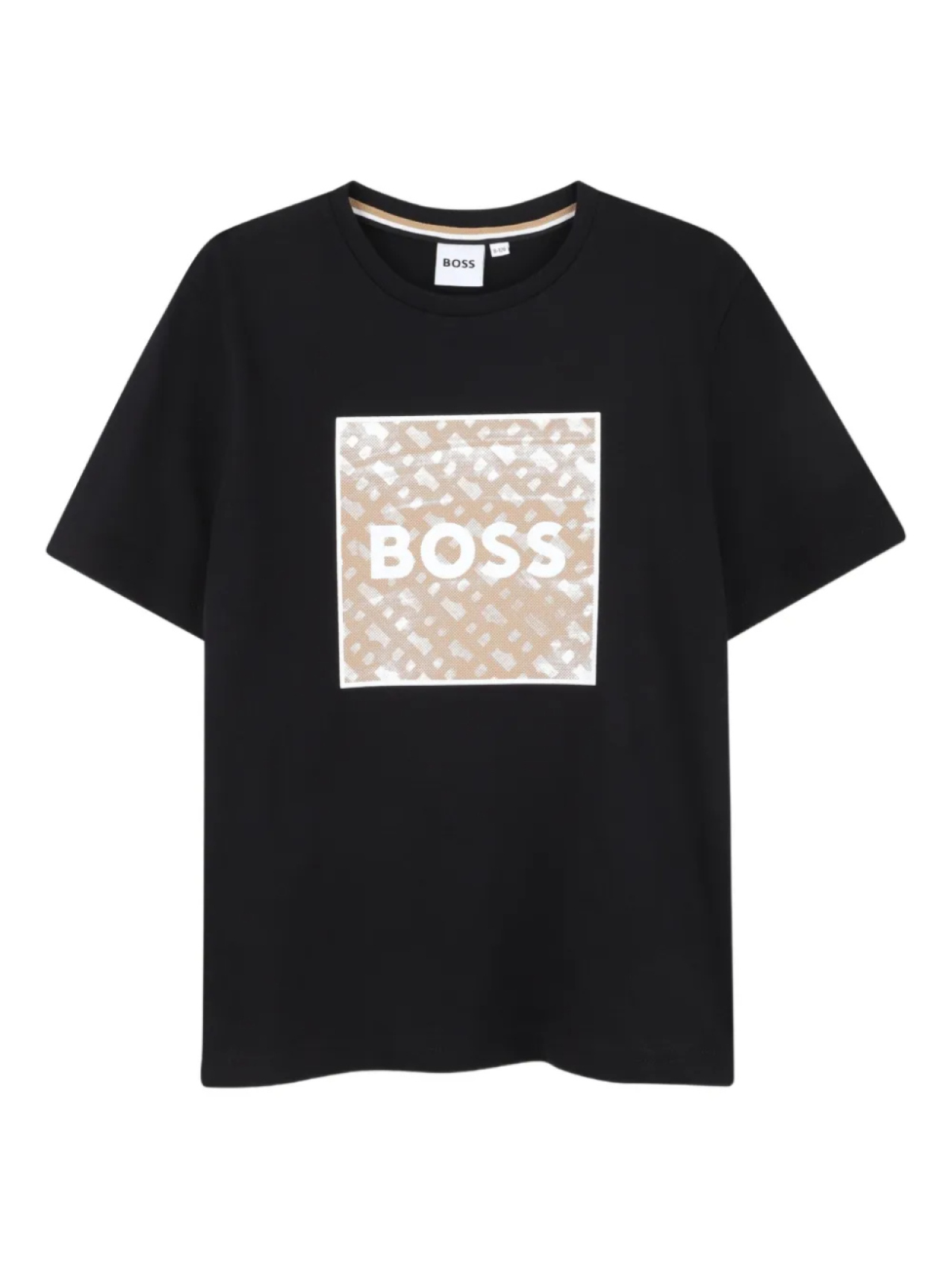 

Футболка с квадратным логотипом BOSS Kidswear, черный