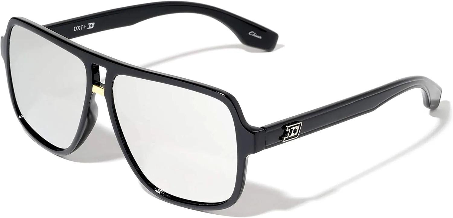 

Солнцезащитные очки DXTREME Vintage Flat Top Squared Aviators для мужчин и женщин, защита от ультрафиолета UV400 AV-5460 Sunglasses Luxe, Black With Color Mirror Lens
