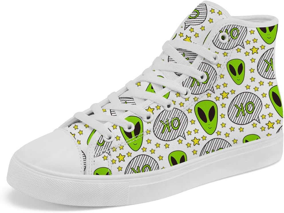 

Кеды на высокой подошве chebing Alien с тканевым верхом, мандала, шнуровка, повседневная обувь для мужчин и женщин, белый/зеленый