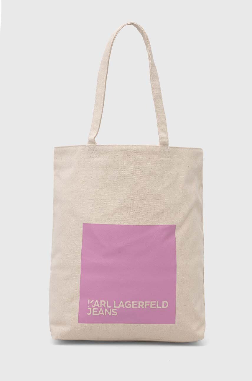 

Хлопковая сумочка Karl Lagerfeld Jeans, бежевый
