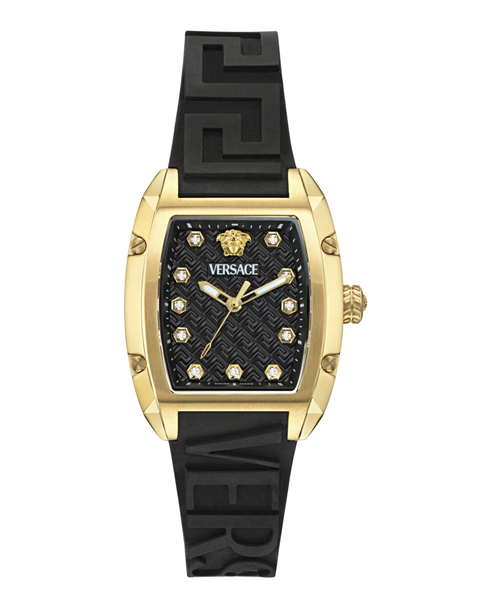 

Часы Versace Dominus с бриллиантами, черный/золотой/черный
