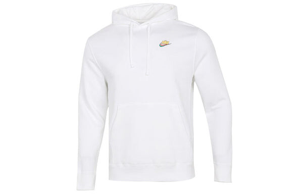 Толстовка Men's Nike Sportswear Keep It Clean Casual Sports Pullover Fleece Lined White, белый — фото 2