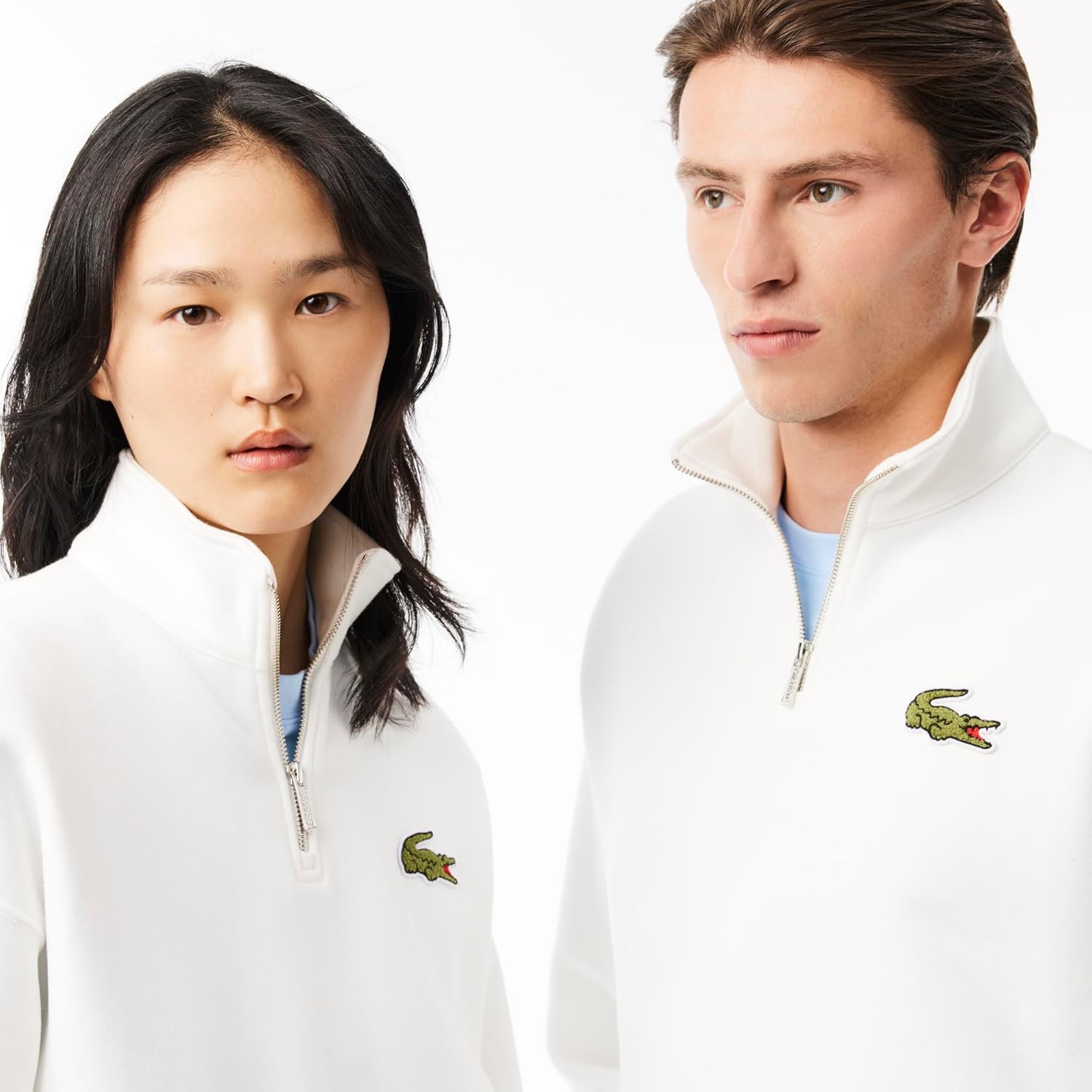 Комплект Lacoste: толстовка с воротником-стойкой на молнии до середины груди + спортивная толстовка и брюки, светло-бежевый — фото 2