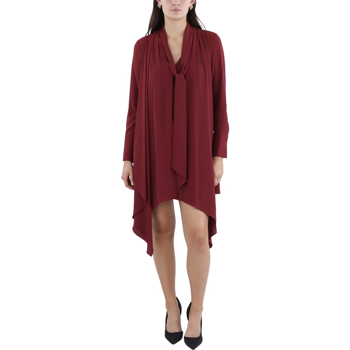 

Женское асимметричное платье миди из полиэстера BCBGMAXAZRIA, Wine