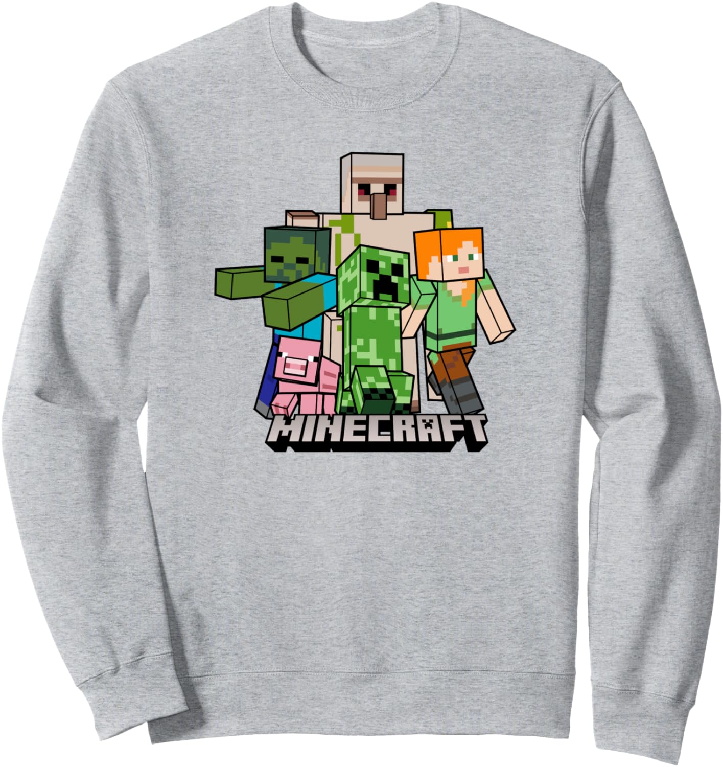 

Толстовка с постером большой банды Minecraft, серая (серый меланж), размер S